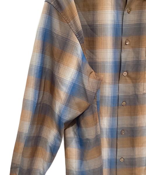 AURALEE（オーラリー）AURALEE (オーラリー) 長袖シャツ ブラウン×ブルー サイズ:4の古着・服飾アイテム