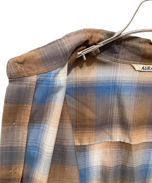 AURALEE（オーラリー）AURALEE (オーラリー) 長袖シャツ ブラウン×ブルー サイズ:4の古着・服飾アイテム