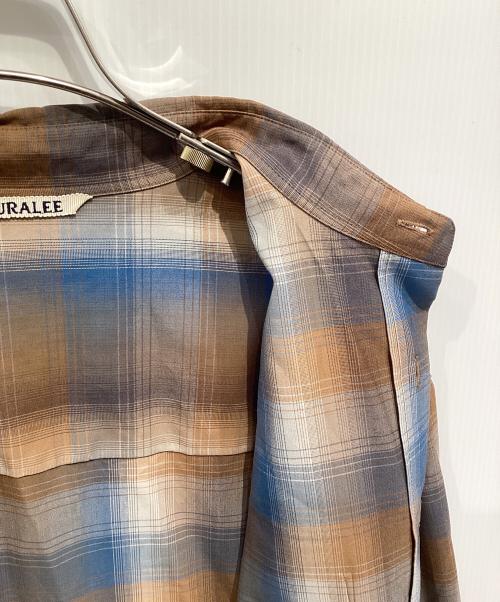 AURALEE（オーラリー）AURALEE (オーラリー) 長袖シャツ ブラウン×ブルー サイズ:4の古着・服飾アイテム