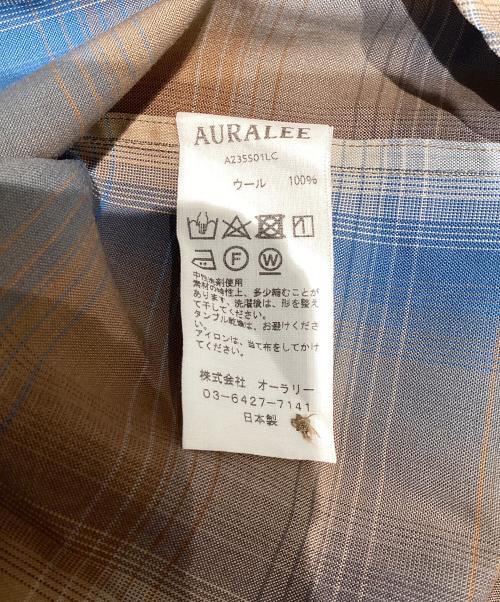 AURALEE（オーラリー）AURALEE (オーラリー) 長袖シャツ ブラウン×ブルー サイズ:4の古着・服飾アイテム
