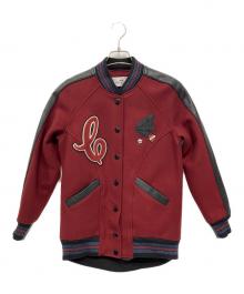 COACH（コーチ）の古着「レザー切替スタジャン」｜ボルドー×ブラック