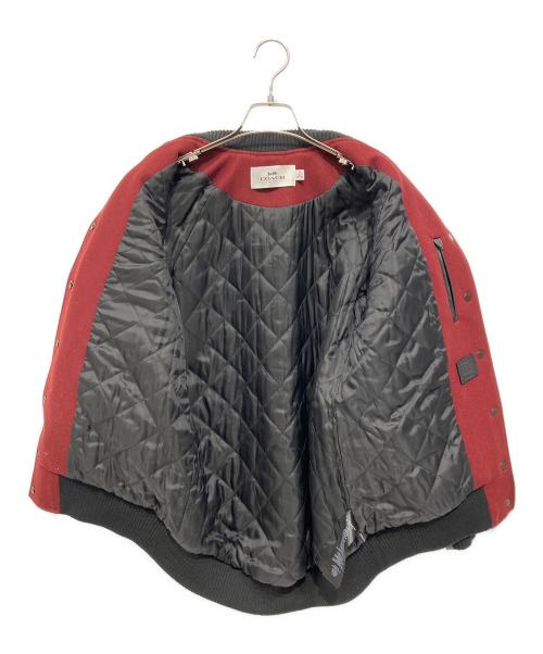 COACH（コーチ）COACH (コーチ) レザー切替スタジャン ボルドー×ブラック サイズ:XSの古着・服飾アイテム