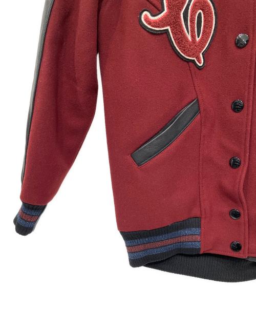 COACH（コーチ）COACH (コーチ) レザー切替スタジャン ボルドー×ブラック サイズ:XSの古着・服飾アイテム