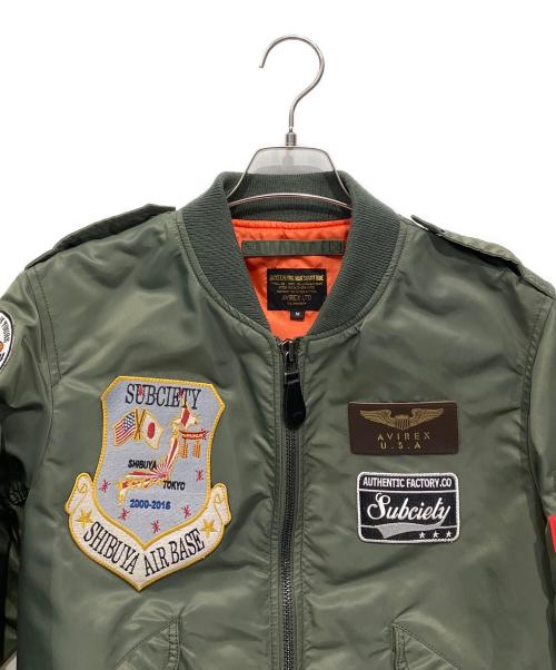 AVIREX（アヴィレックス）AVIREX (アヴィレックス) SUBCIETY (サブサエティ) L-2Bフライトジャケット グリーン サイズ:Mの古着・服飾アイテム