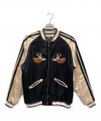HOUSTONヒューストン）の古着「スーベニアジャケット」｜ブラック×ベージュ
