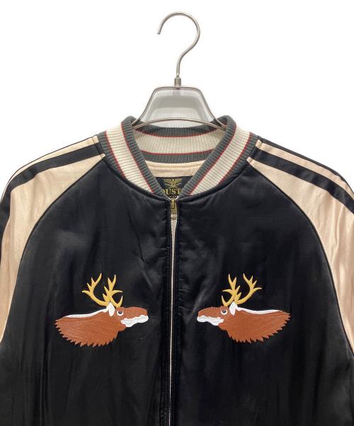 HOUSTON（ヒューストン）HOUSTON (ヒューストン) スーベニアジャケット ブラック×ベージュ サイズ:XLの古着・服飾アイテム