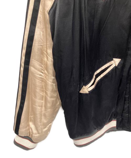 HOUSTON（ヒューストン）HOUSTON (ヒューストン) スーベニアジャケット ブラック×ベージュ サイズ:XLの古着・服飾アイテム