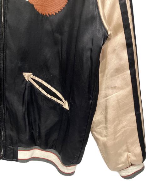 HOUSTON（ヒューストン）HOUSTON (ヒューストン) スーベニアジャケット ブラック×ベージュ サイズ:XLの古着・服飾アイテム