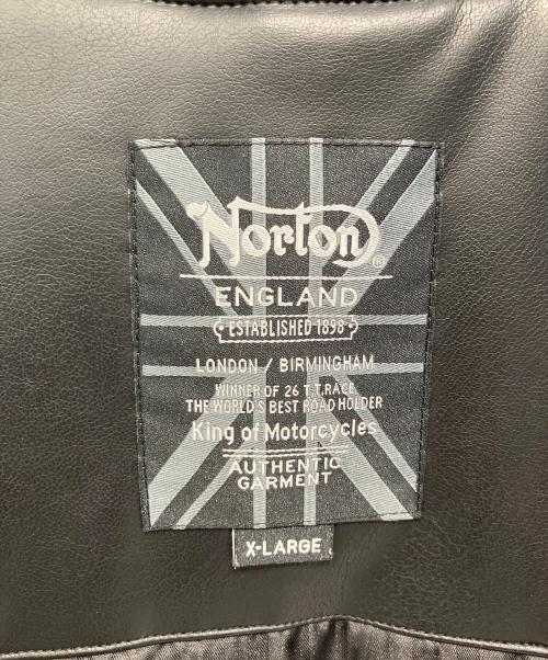 Norton（ノートン）Norton (ノートン) MAXデザイン衿スタンドリブPU中綿ジャケット ブラック サイズ:XLの古着・服飾アイテム