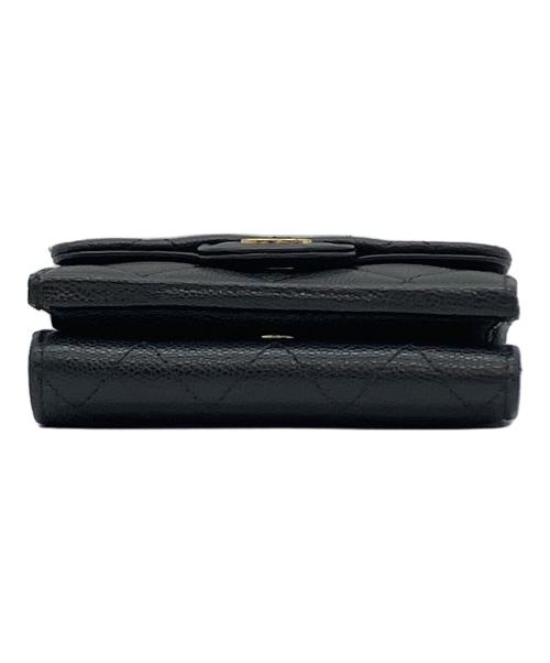 CHANEL（シャネル）CHANEL (シャネル) クラシックスモールフラップウォレット 3つ折り財布 ブラックの古着・服飾アイテム