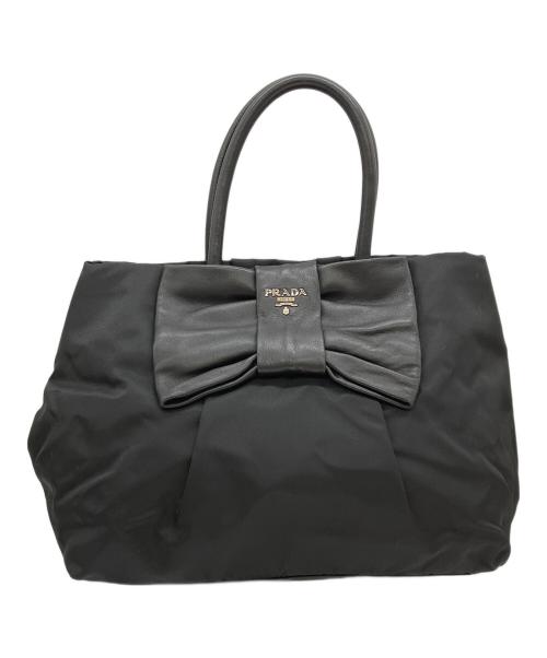 PRADA（プラダ）PRADA (プラダ) ナイロンハンドバッグ ブラックの古着・服飾アイテム
