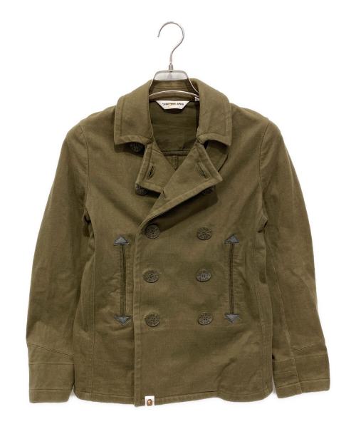 A BATHING APE（アベイシングエイプ）A BATHING APE (ア ベイシング エイプ) Pコート オリーブ サイズ:XSの古着・服飾アイテム