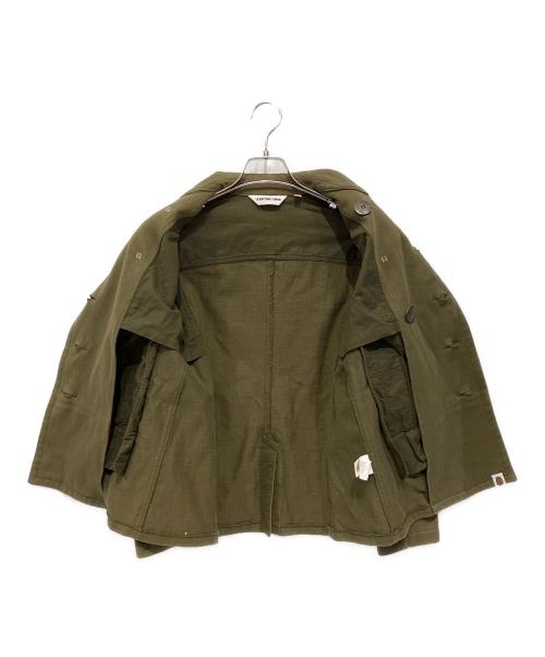 A BATHING APE（アベイシングエイプ）A BATHING APE (ア ベイシング エイプ) Pコート オリーブ サイズ:XSの古着・服飾アイテム