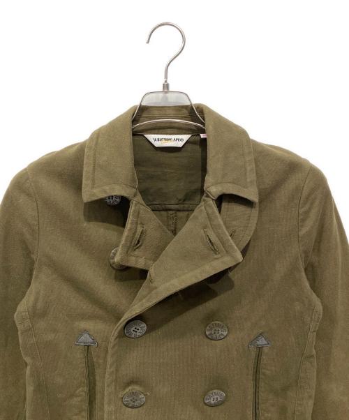 A BATHING APE（アベイシングエイプ）A BATHING APE (ア ベイシング エイプ) Pコート オリーブ サイズ:XSの古着・服飾アイテム