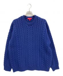 SUPREME（シュプリーム）の古着「Applique Cable Knit Sweater 2023AW」｜ネイビー