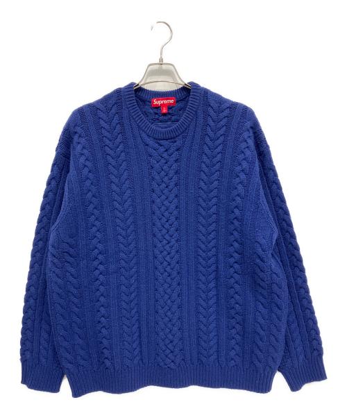 SUPREME（シュプリーム）SUPREME (シュプリーム) Applique Cable Knit Sweater 2023AW ネイビー サイズ:XLの古着・服飾アイテム
