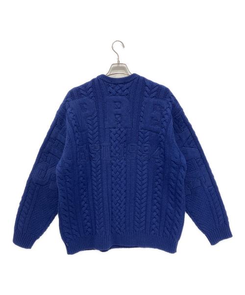 SUPREME（シュプリーム）SUPREME (シュプリーム) Applique Cable Knit Sweater 2023AW ネイビー サイズ:XLの古着・服飾アイテム