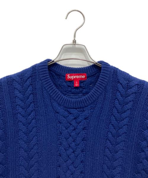 SUPREME（シュプリーム）SUPREME (シュプリーム) Applique Cable Knit Sweater 2023AW ネイビー サイズ:XLの古着・服飾アイテム