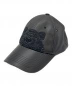 KENZOケンゾー）の古着「レザーキャップ」｜ブラック