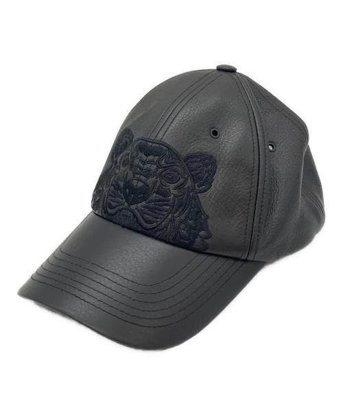 KENZO（ケンゾー）KENZO (ケンゾー) レザーキャップ ブラック サイズ:ONE SIZEの古着・服飾アイテム
