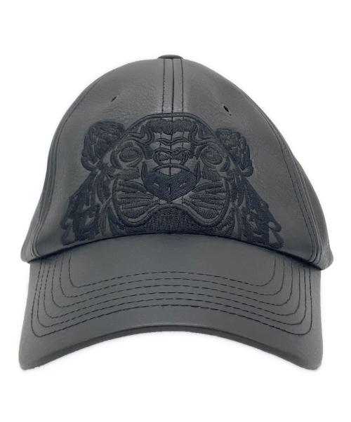 KENZO（ケンゾー）KENZO (ケンゾー) レザーキャップ ブラック サイズ:ONE SIZEの古着・服飾アイテム