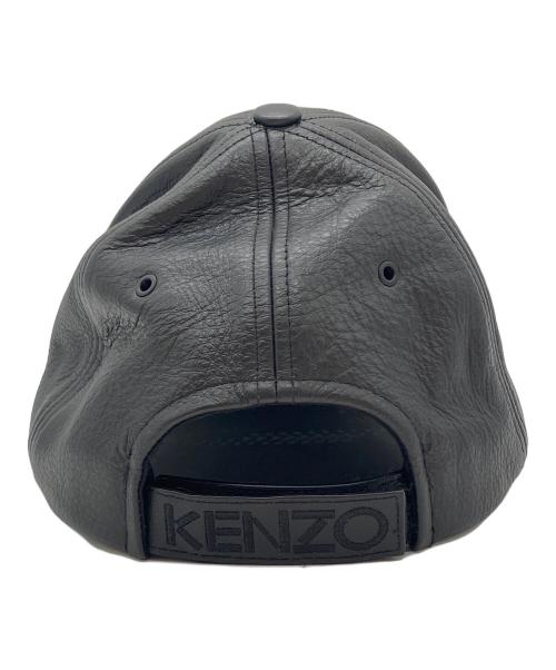 KENZO（ケンゾー）KENZO (ケンゾー) レザーキャップ ブラック サイズ:ONE SIZEの古着・服飾アイテム