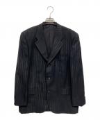 COMME des GARCONS HOMMEコムデギャルソン オム）の古着「ムラ染めストライプレーヨンジャケット 98AW・田中期・田中オム」｜ブラック