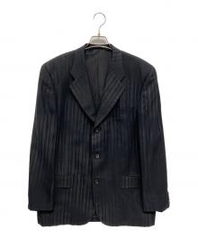COMME des GARCONS HOMME（コムデギャルソン オム）の古着「ムラ染めストライプレーヨンジャケット 98AW・田中期・田中オム」｜ブラック
