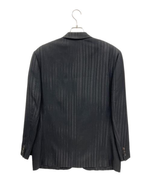 COMME des GARCONS HOMME（コムデギャルソン オム）COMME des GARCONS HOMME (コムデギャルソン オム) ムラ染めストライプレーヨンジャケット 98AW・田中期・田中オム ブラック サイズ:Mの古着・服飾アイテム