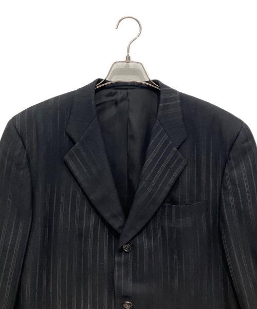 COMME des GARCONS HOMME（コムデギャルソン オム）COMME des GARCONS HOMME (コムデギャルソン オム) ムラ染めストライプレーヨンジャケット 98AW・田中期・田中オム ブラック サイズ:Mの古着・服飾アイテム