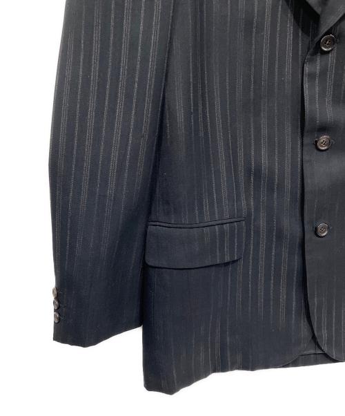 COMME des GARCONS HOMME（コムデギャルソン オム）COMME des GARCONS HOMME (コムデギャルソン オム) ムラ染めストライプレーヨンジャケット 98AW・田中期・田中オム ブラック サイズ:Mの古着・服飾アイテム