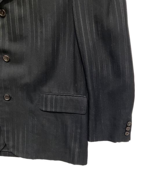 COMME des GARCONS HOMME（コムデギャルソン オム）COMME des GARCONS HOMME (コムデギャルソン オム) ムラ染めストライプレーヨンジャケット 98AW・田中期・田中オム ブラック サイズ:Mの古着・服飾アイテム