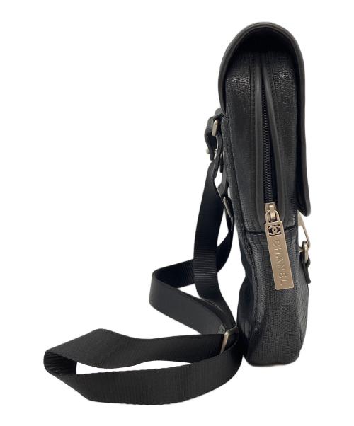 CHANEL（シャネル）CHANEL (シャネル) リザード型押しショルダーバッグ ブラックの古着・服飾アイテム