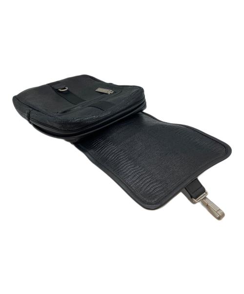 CHANEL（シャネル）CHANEL (シャネル) リザード型押しショルダーバッグ ブラックの古着・服飾アイテム