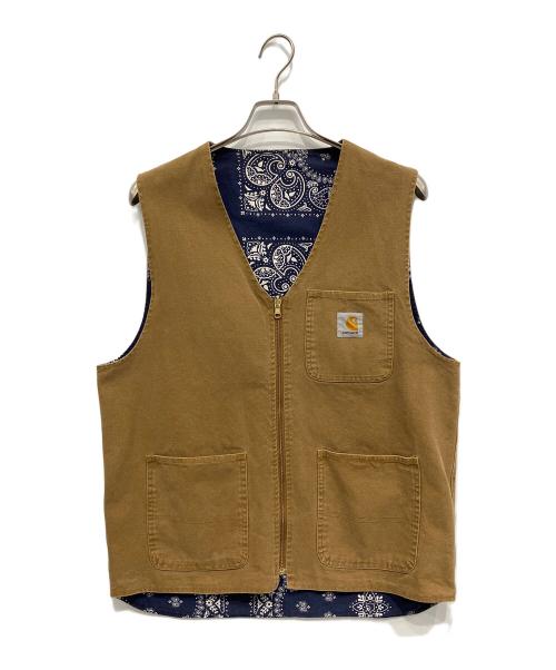 CarHartt（カーハート）CarHartt (カーハート) リバーシブルベスト ブラウン×ネイビー サイズ:Mの古着・服飾アイテム