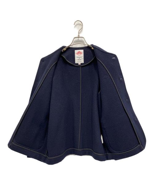 DANTON（ダントン）DANTON (ダントン) ノーカラーウールジャケット ネイビー サイズ:Lの古着・服飾アイテム