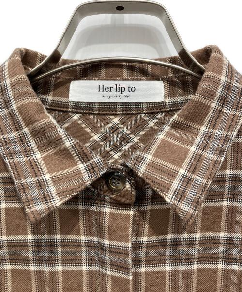 HER LIP TO（ハーリップトゥ）HER LIP TO (ハーリップトゥ) 長袖ワンピース ブラウン サイズ:Mの古着・服飾アイテム