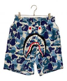 A BATHING APE（アベイシングエイプ）の古着「ハーフパンツ」｜ブルー×ホワイト