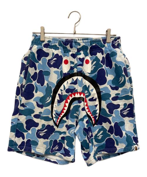 A BATHING APE（アベイシングエイプ）A BATHING APE (アベイシングエイプ) ハーフパンツ ブルー×ホワイト サイズ:Mの古着・服飾アイテム