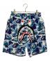 A BATHING APE（アベイシングエイプ）の古着「ハーフパンツ」｜ブルー×ホワイト