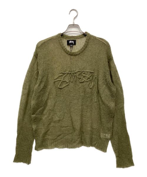 stussy（ステューシー）stussy (ステューシー) 薄手ニット オリーブ サイズ:Lの古着・服飾アイテム