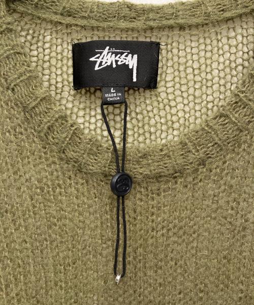 stussy（ステューシー）stussy (ステューシー) 薄手ニット オリーブ サイズ:Lの古着・服飾アイテム