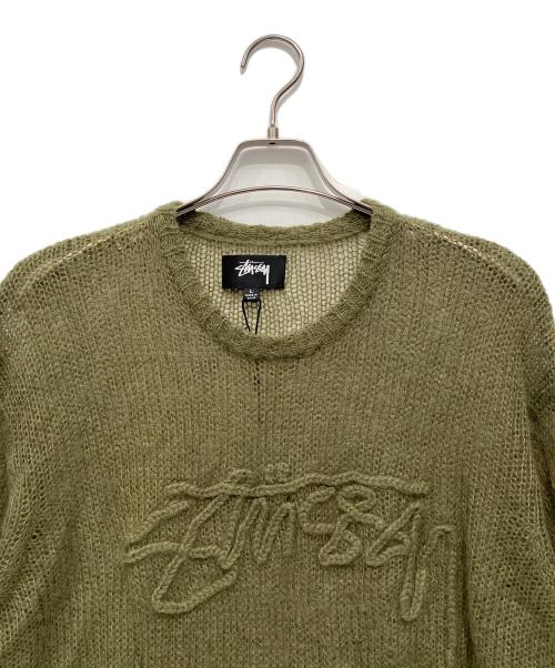 stussy（ステューシー）stussy (ステューシー) 薄手ニット オリーブ サイズ:Lの古着・服飾アイテム