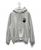 stussyステューシー）の古着「プルオーバーパーカー」｜ホワイト