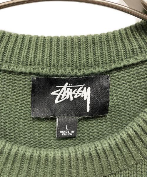 stussy（ステューシー）stussy (ステューシー) 厚手ニット グリーン サイズ:Lの古着・服飾アイテム
