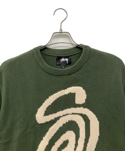 stussy（ステューシー）stussy (ステューシー) 厚手ニット グリーン サイズ:Lの古着・服飾アイテム