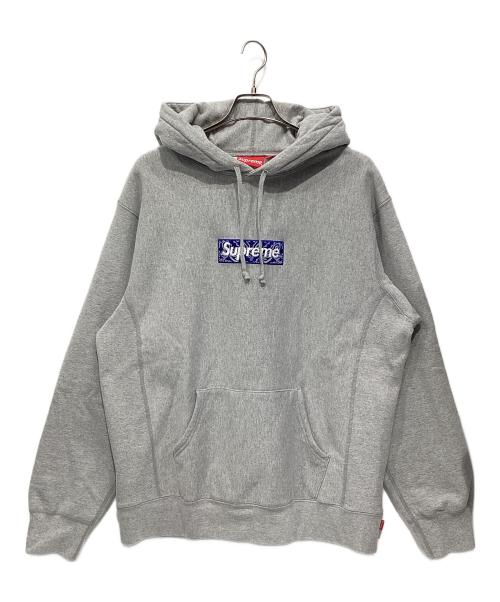 SUPREME（シュプリーム）SUPREME (シュプリーム) Bandana Box Logo Hooded Sweatshirt 2019AW グレー サイズ:XLの古着・服飾アイテム