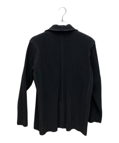 HOMME PLISSE ISSEY MIYAKE（オム プリッセ イッセイ ミヤケ）HOMME PLISSE ISSEY MIYAKE (オム プリッセ イッセイ ミヤケ) BASICSプリーツジャケット ブラック サイズ:3の古着・服飾アイテム