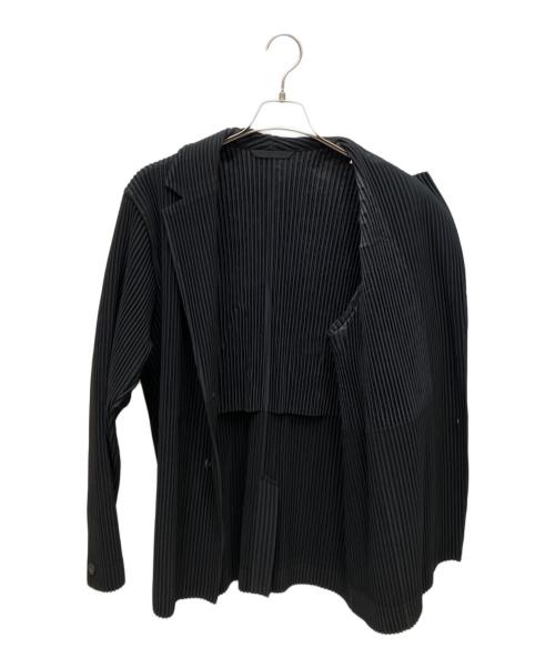 HOMME PLISSE ISSEY MIYAKE（オム プリッセ イッセイ ミヤケ）HOMME PLISSE ISSEY MIYAKE (オム プリッセ イッセイ ミヤケ) BASICSプリーツジャケット ブラック サイズ:3の古着・服飾アイテム