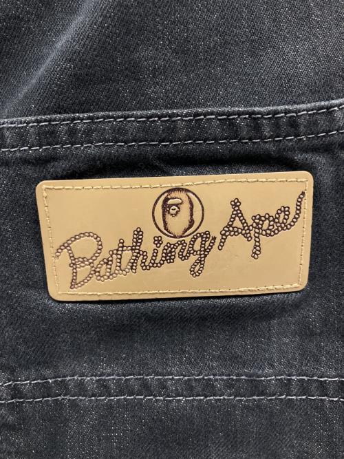 A BATHING APE（アベイシングエイプ）A BATHING APE (アベイシングエイプ) デニムパンツ ブラック サイズ:Lの古着・服飾アイテム